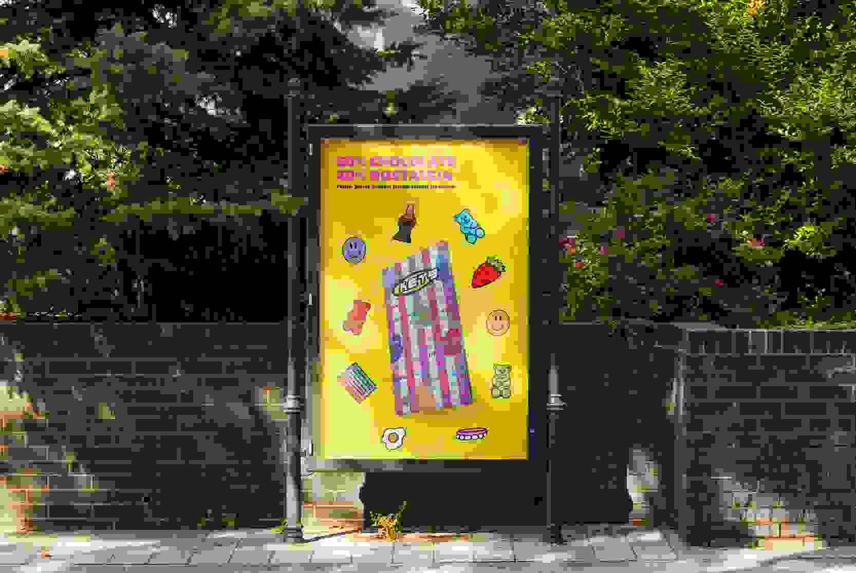 KETS poster mock-up complete with all colours at a bus stop